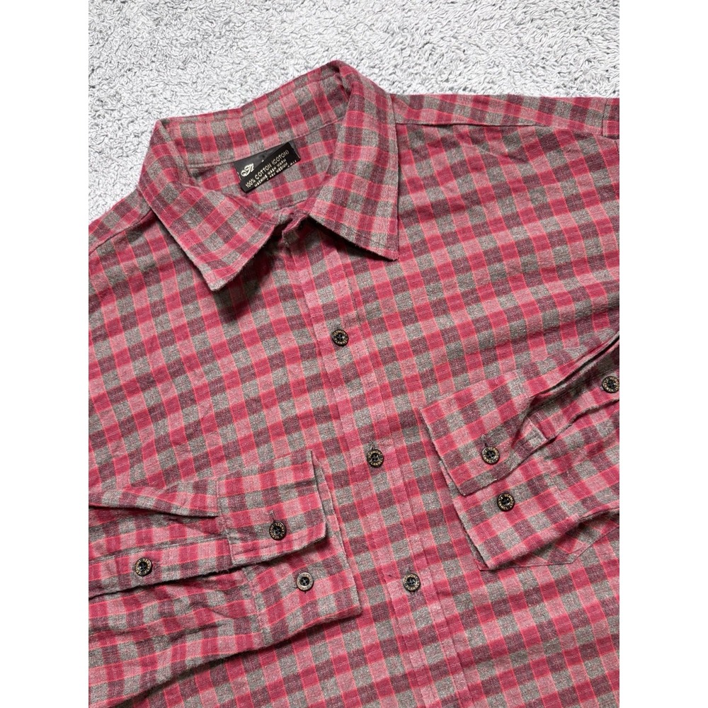 The Vermont Flannel Co Shirt Men's 2XL Blue Green Plaid Long Sleeve Button Up